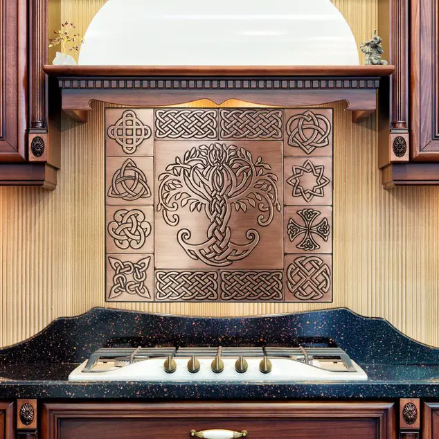 Magnificent Celtic tree of life backsplash