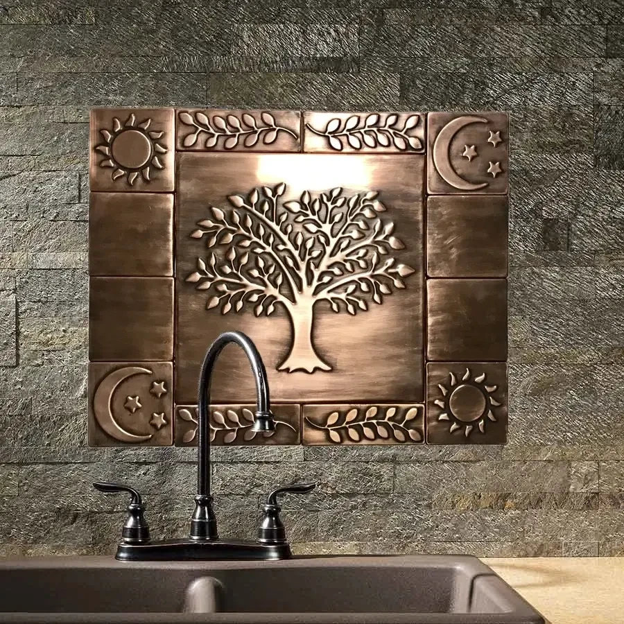 Beautiful tree of life kitchen rustic backsplash tiles backsplash