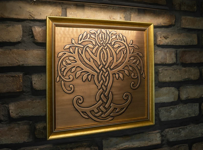 Celtic tree of life in a wooden frame 2