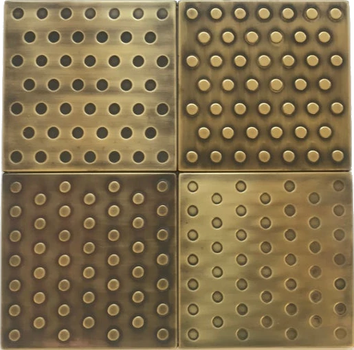 Polka dots tiles brass version