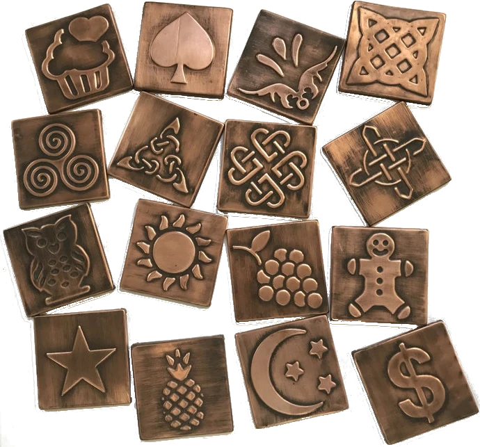 Set of Handmade copper celtic 2 tiles