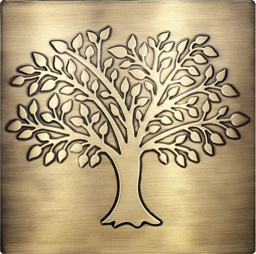 tree of life 2 on brass tile