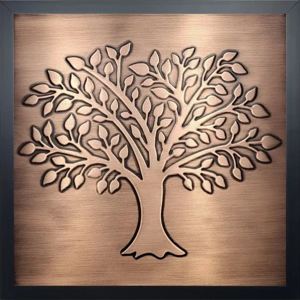 Handmade, Framed, Copper Tree of Life