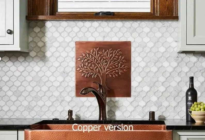 tree of life on copper tile