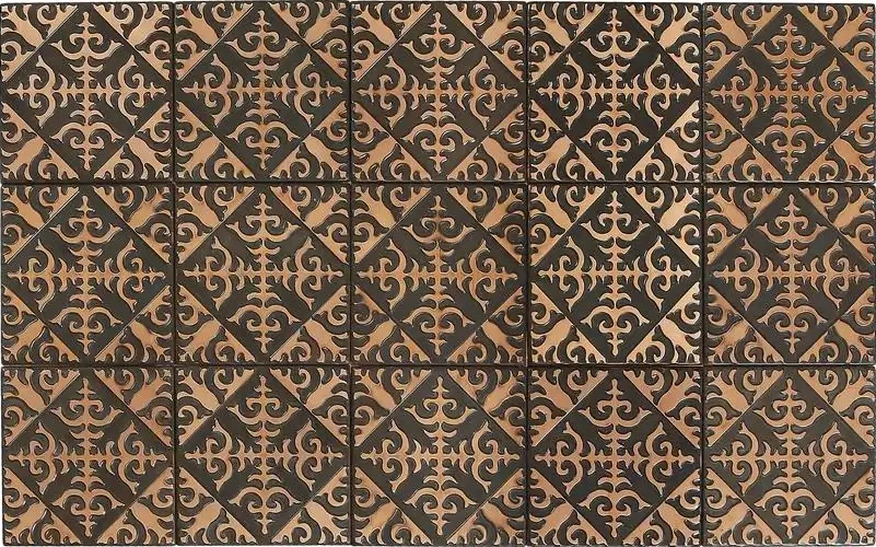 Beautiful rustic pattern tiles copper version