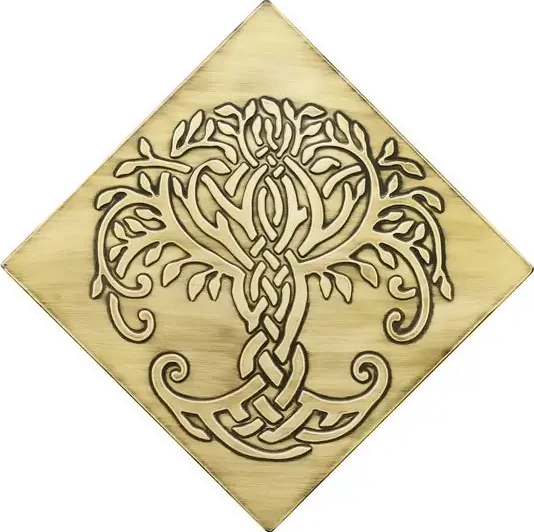 Beautiful, diagonal celtic tree of life brass version