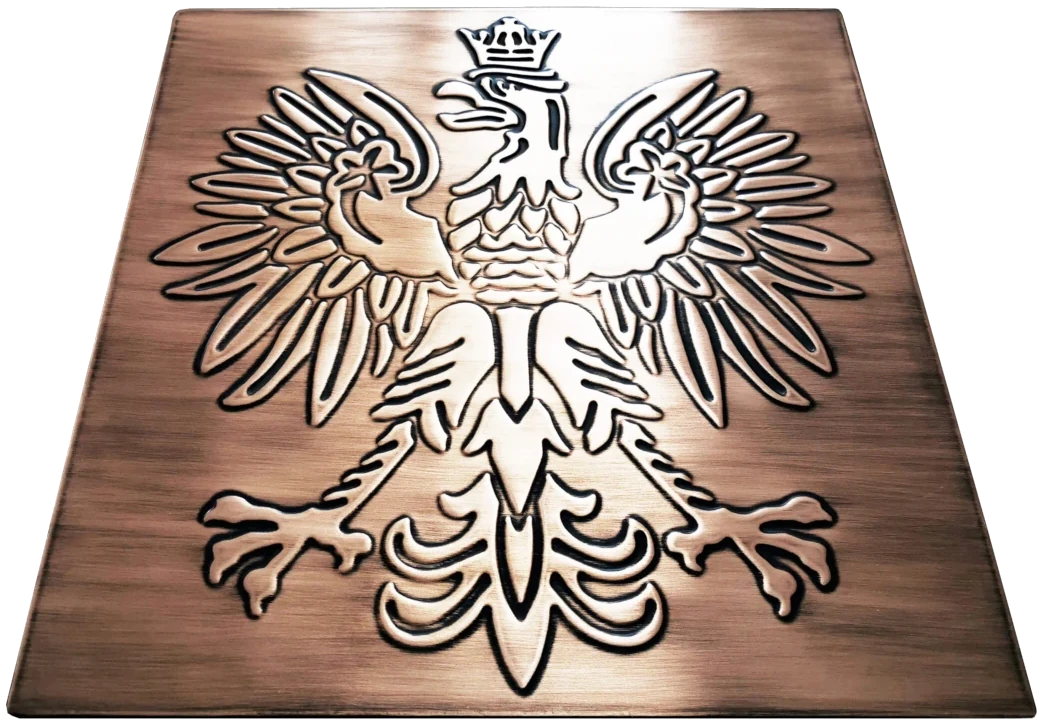 Coat of arms of Poland, Polish eagle on metal tile