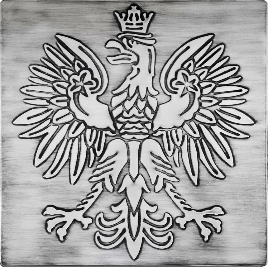 Coat of arms of Poland, Polish eagle on metal tile