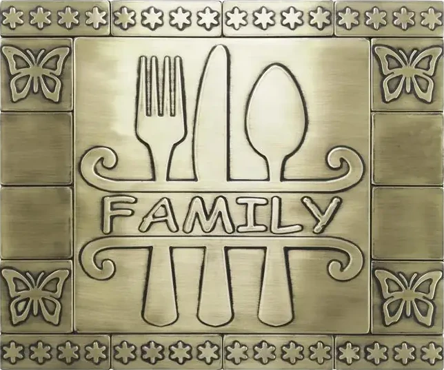 Beautiful Family Backsplash brass version