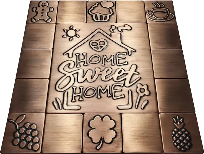 Home Sweet Home kitchen metal tiles copper 2 version