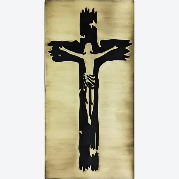 Jesus-on-the-Cross-on-brass-tile