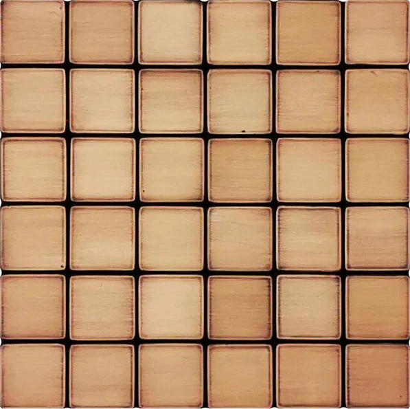 36 small handmade copper tiles