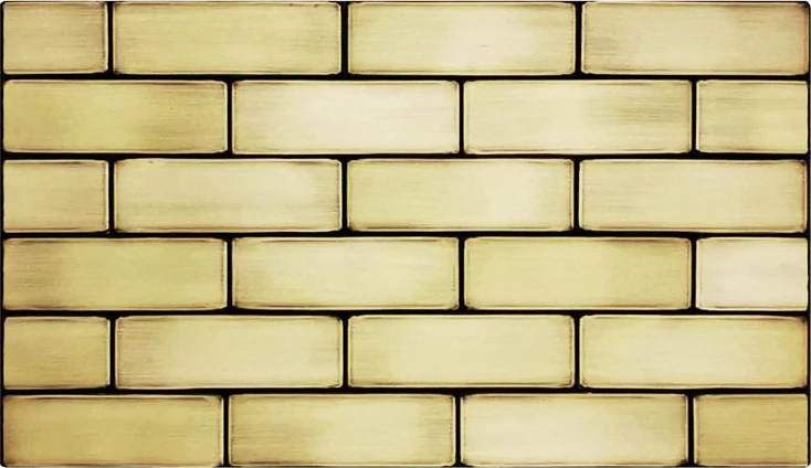 Set of 24 Handmade metro tiles brass version