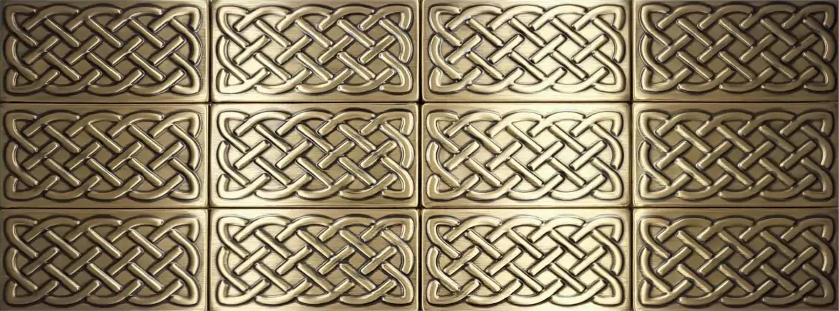 Decorative Celtic tiles brass version