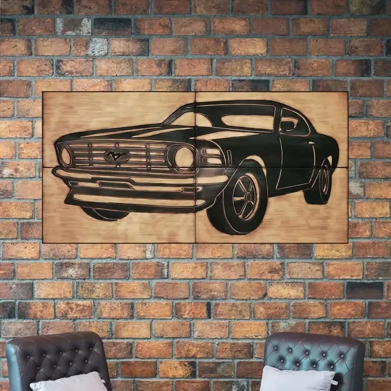 Ford mustang on metal tiles