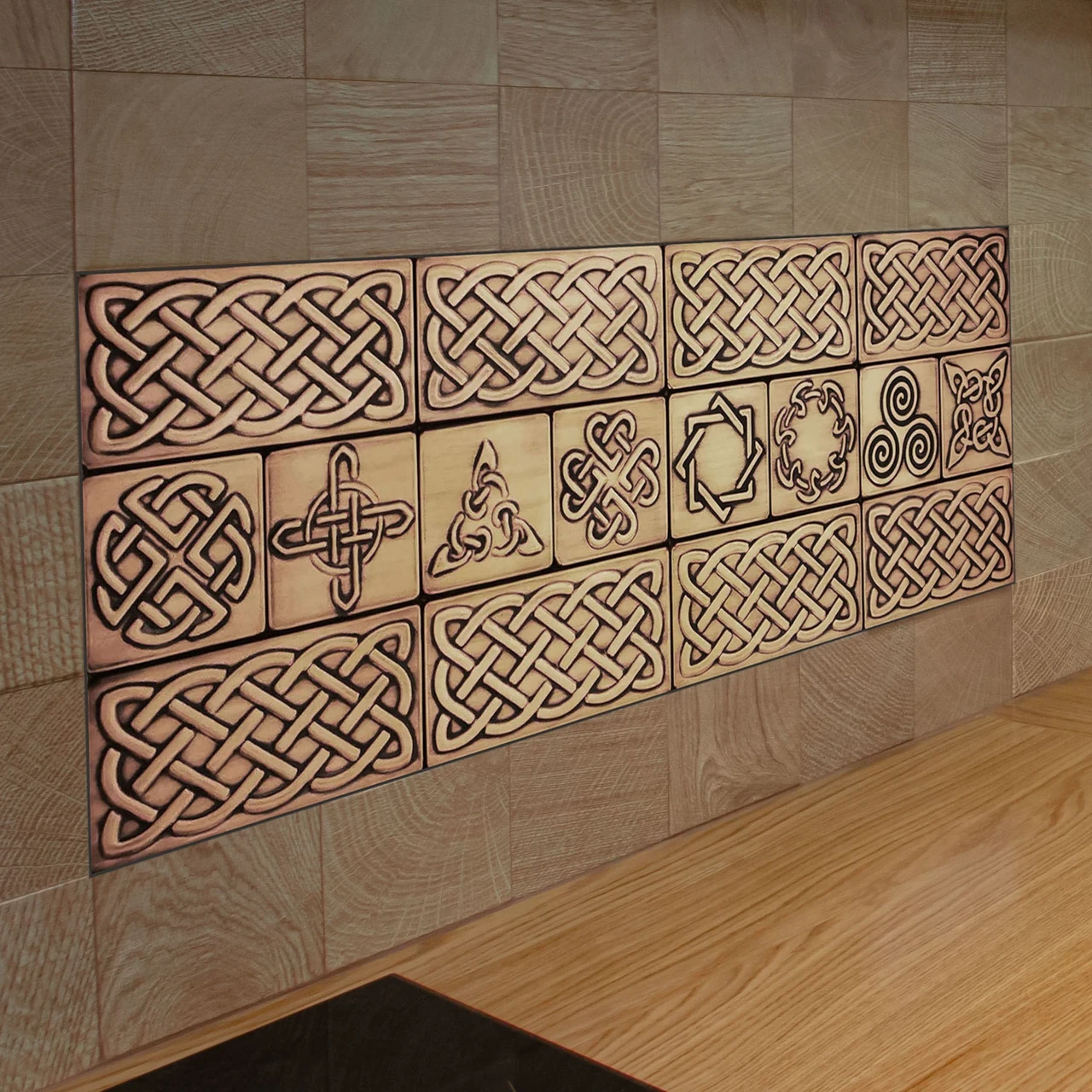 Set of 16 Handmade celtic tiles 2 backsplash