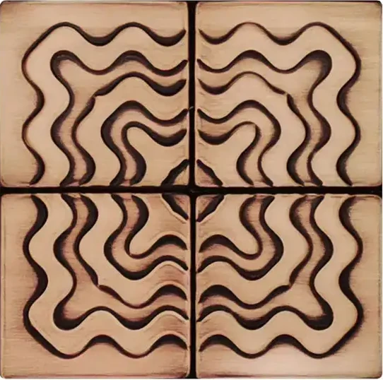 Set of 4 Handmade Copper Tiles