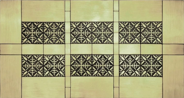 Set of 48 Handmade brass tiles