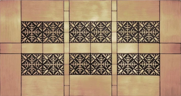 Set of 48 Handmade copper tiles