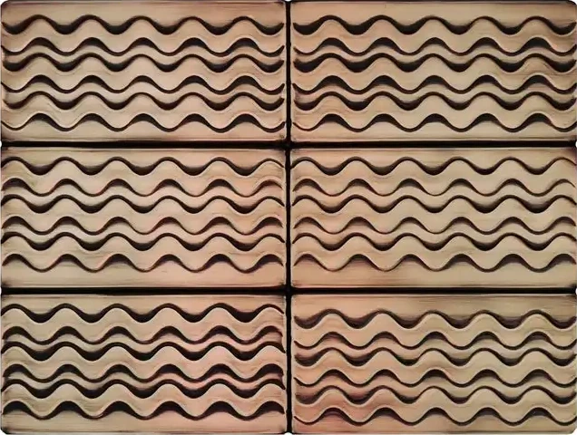 wave backsplash tiles copper version