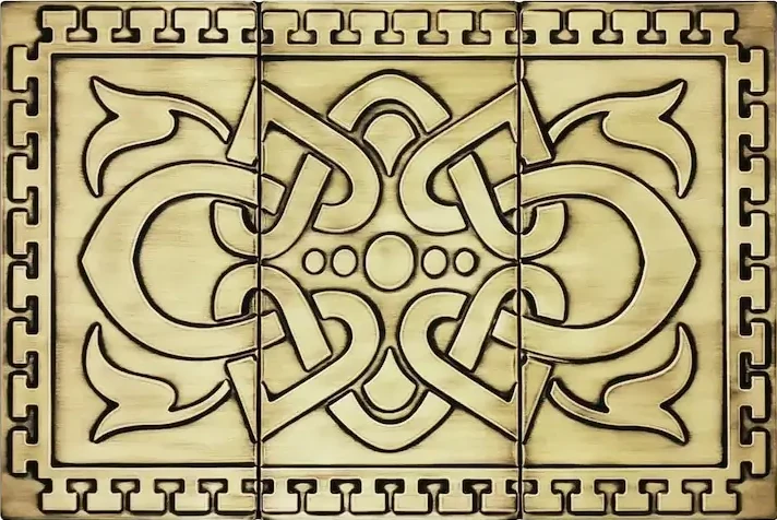 Beautiful-unique-celtic-backsplash-on-3-tiles-brass-version