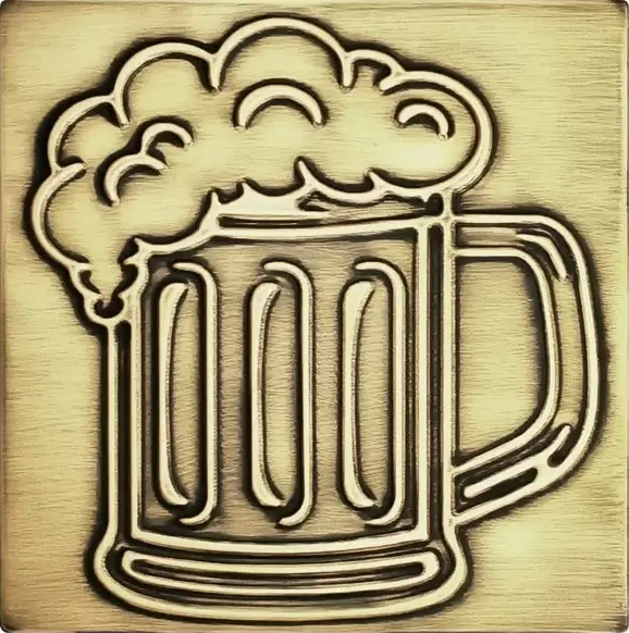 Beer Mug on brass tile