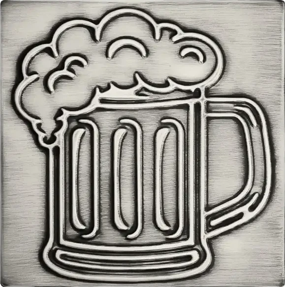 Beer Mug on stainless steel tile