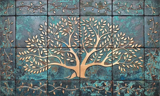 Tree-of-life-with-ornament-blue-patina