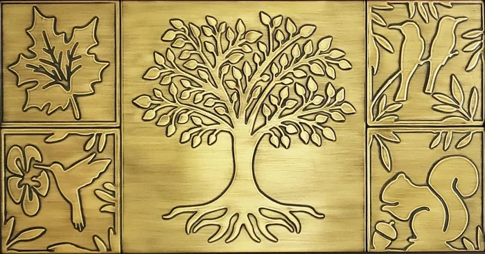 Tree of life – brass tiles wall art