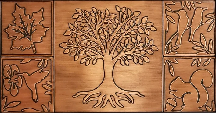 Tree of life – copper tiles wall art