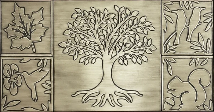 Tree of life – silver tiles wall art