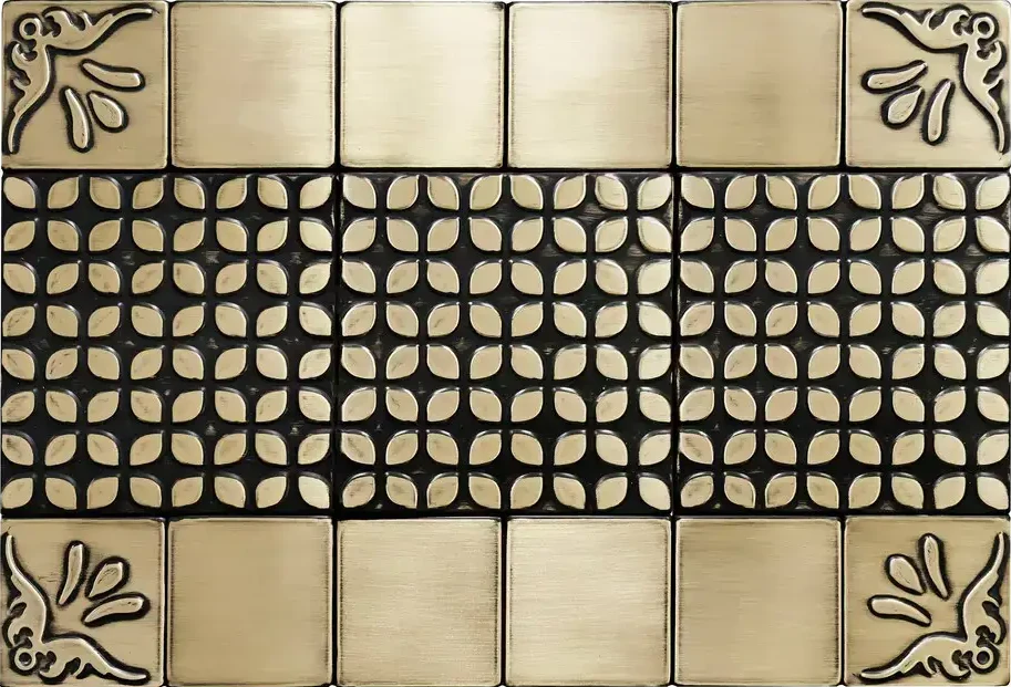Mosaic metal tiles brass version