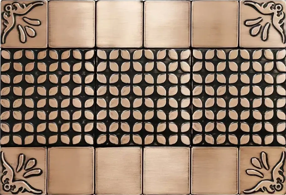 Mosaic metal tiles copper version