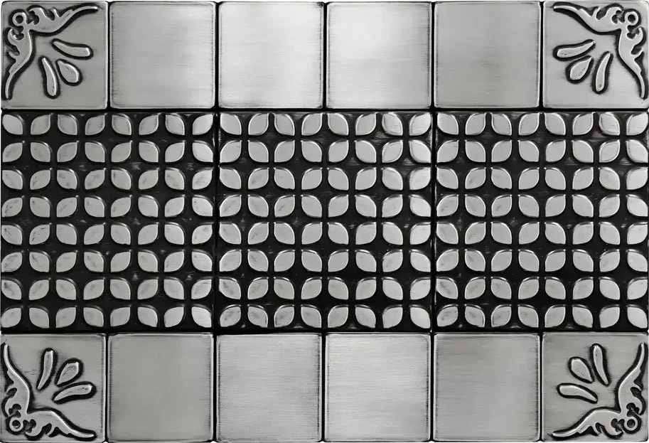 Mosaic metal tiles silver version
