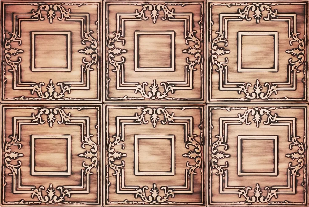 Copper tiles with beautiful, decorative pattern
