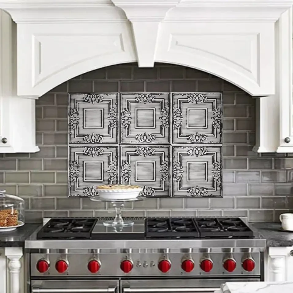 Metal tiles with beautiful, decorative pattern