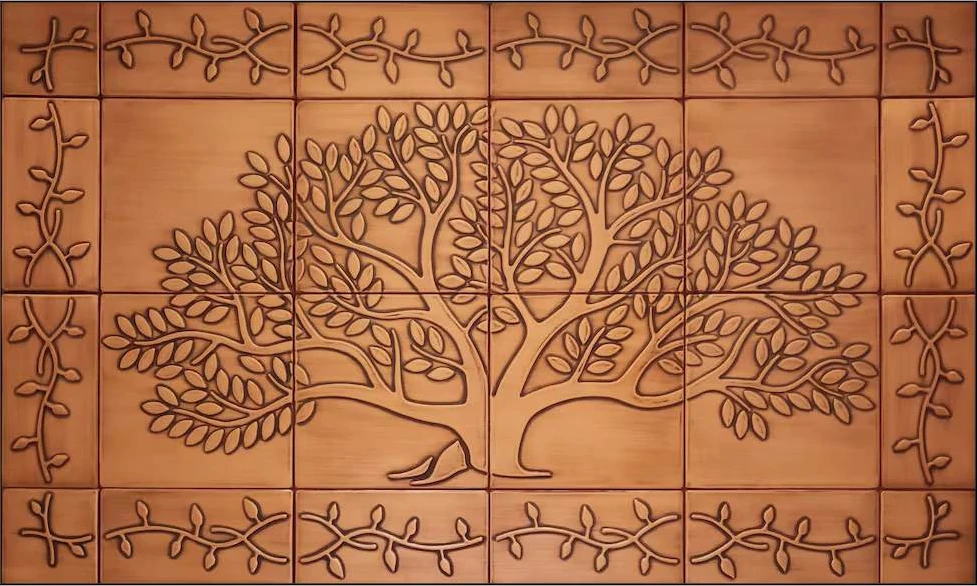 Tree of life with a beautiful ornament copper version