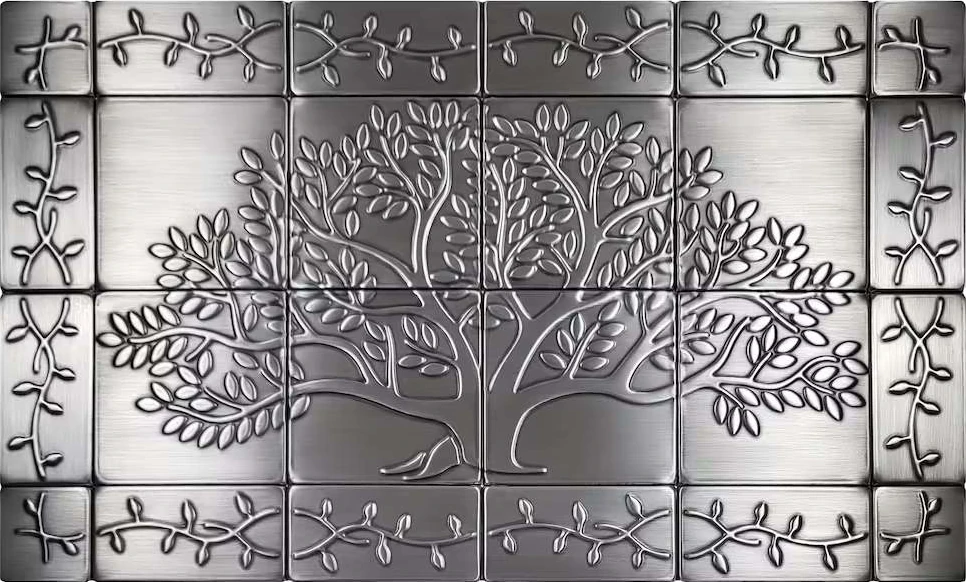 Tree of life with a beautiful ornament silver version