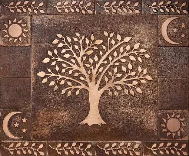 Beautiful-Tree-of-life-backsplash-copper-brown-2