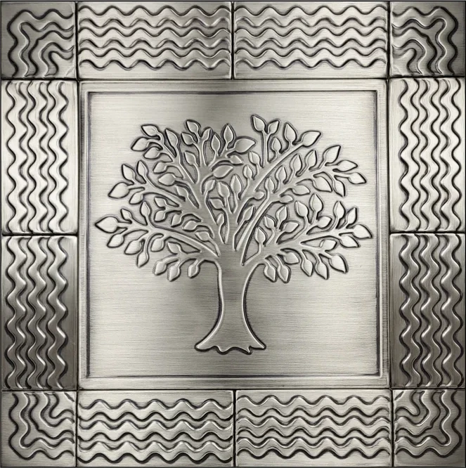 Majestic tree of life backsplash silver version