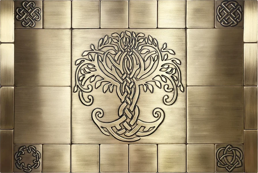 Celtic set of 29 Handmade tiles brass version