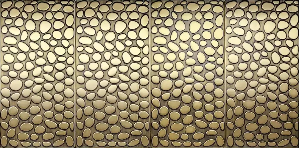 Pebbles backsplash Brass version