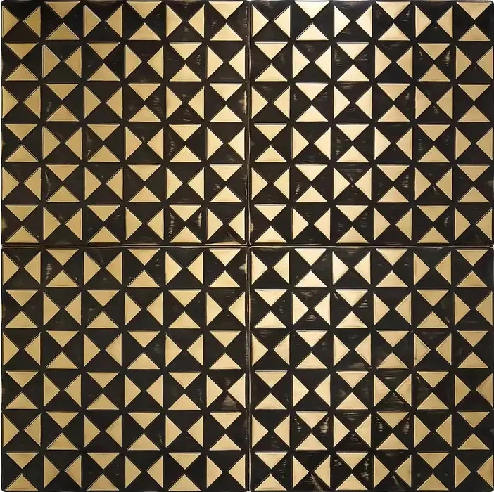 Quilted pattern tiles brass version