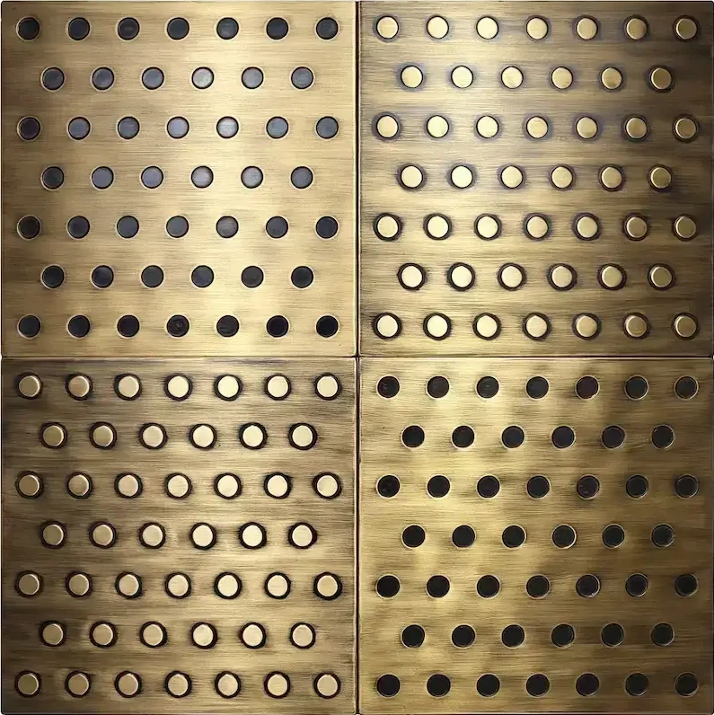 Polka dots tiles brass version