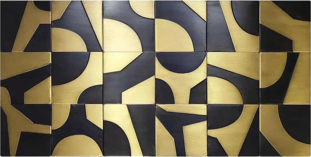 Puzzle pattern tiles brass version