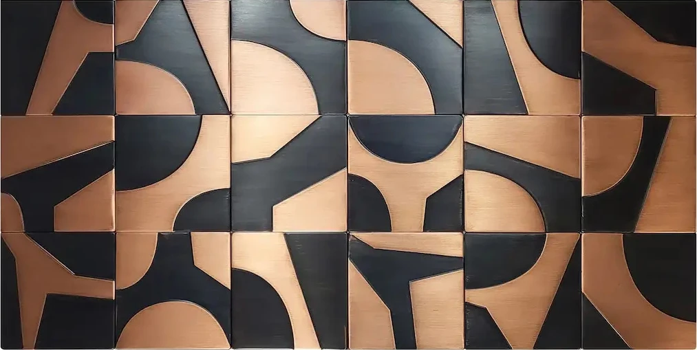 Puzzle pattern tiles copper version