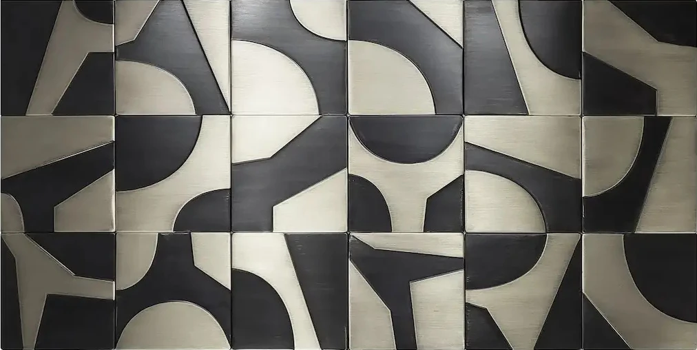 Puzzle pattern tiles silver version
