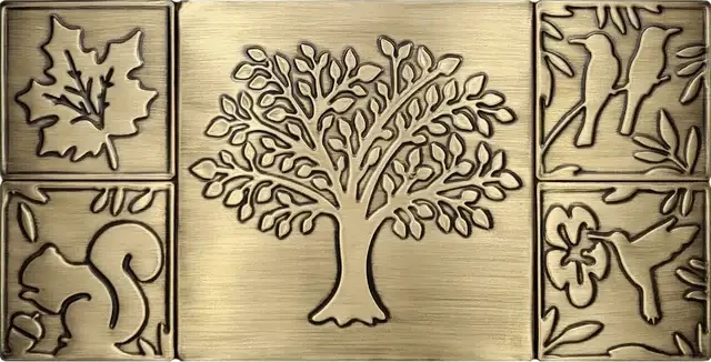 Multi-Metal Tree of Life Tile brass version
