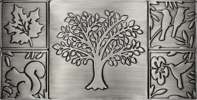 Multi-Metal Tree of Life Tile silver version