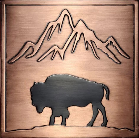 Bison and mountains copper version